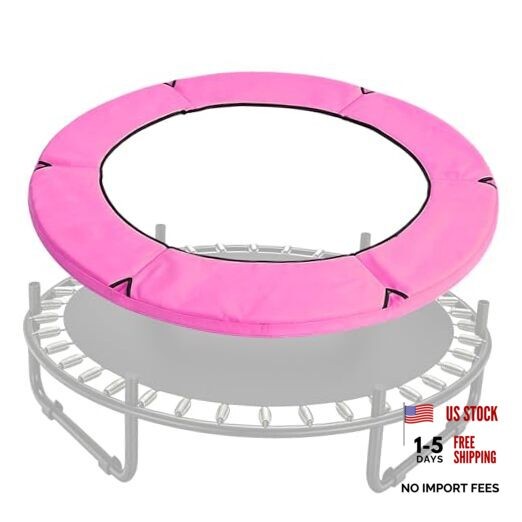 Small Trampoline Pad, Round Spring Replacement Cover, 4.6 FT Pink-4.6 FT / 55″
