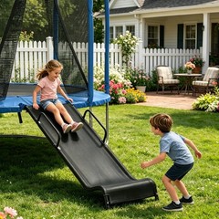 Universal Trampoline Slide 60″ * 20″ Slide with 2 Iron Plasticized Handles Bu…