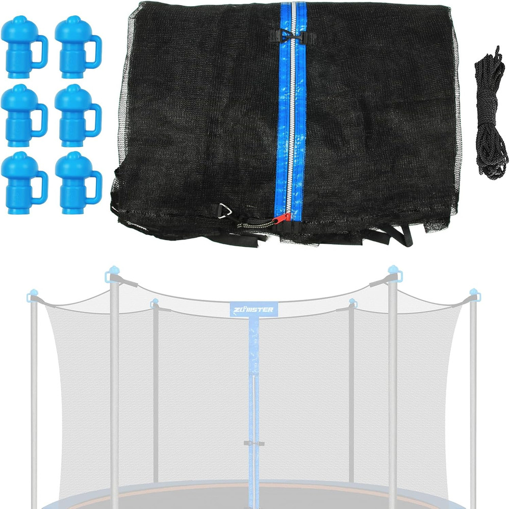 Replacement Trampoline Enclosure Net for 6 Poles – Weather-Resistant Safety Net
