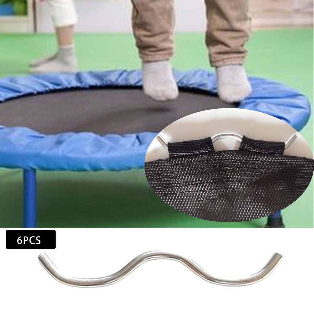 6Pcs W Shaped Double Trampoline Spring Hook Trampoline Connector Galvanized
