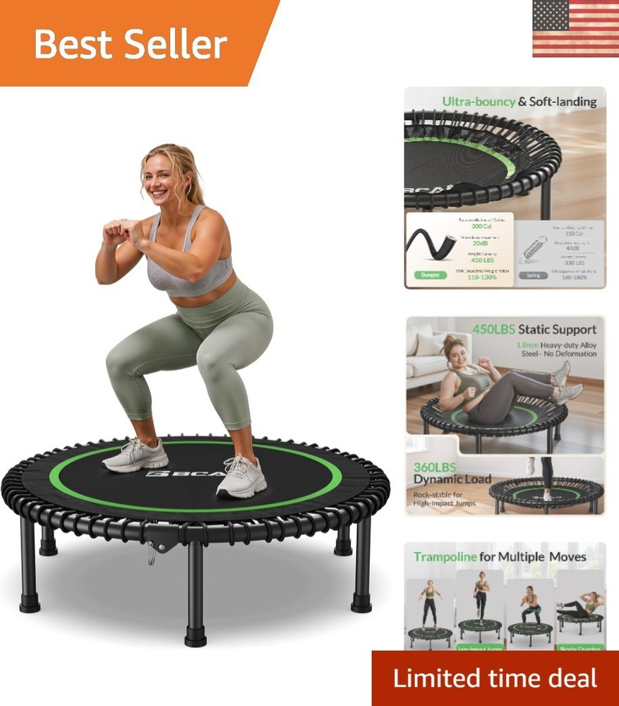 450LBS Foldable Mini Rebounder Trampoline for Adults – Quiet Indoor Exercise