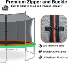 Weather-Resistant 14ft Trampoline Net Replacement – Includes 6 Pole Caps & Cords