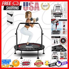 KENSONE 40″/48″ Foldable Mini Trampoline, Indoor Trampoline for Kids, Adults …