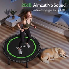 40″ Adult Fitness Trampoline with Durable Bungees, Stable & Quiet Exercise Re…