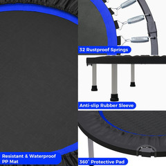 40″/48″ Rebounder Trampoline for Adults Mini Trampoline for Adults and Kids Exer