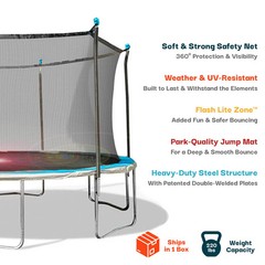 BouncePro 14ft Trampoline Meets ASTM Safety Standards, Heavy-Duty Ru