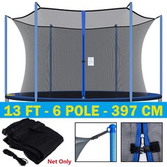 Round Replacement Trampoline Safety Enclosure Net for 13ft Frames 6 Pole Netting