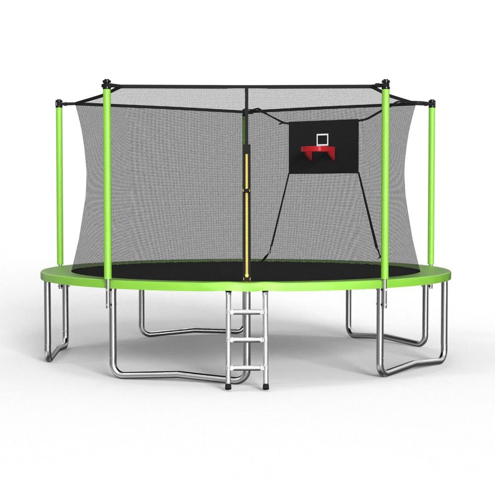 14FT Trampoline ,Sports Fitness Trampolines with Enclosure Net, Recreational