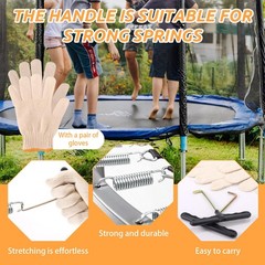 2 Pack Trampoline Spring Puller with Cotton Gloves, Heavy Duty Adjustment…