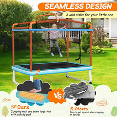 GYMAX Trampoline for Kids, 75” ASTM Approved Recreational Trampolines with Swing