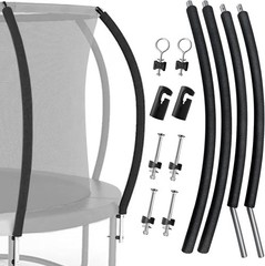 2 Sets Universal Trampoline Replacement Curved Net Pole, Curved Poles Kit for 10