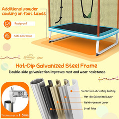 GYMAX Trampoline for Kids, 75” ASTM Approved Recreational Trampolines with Swing