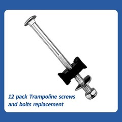 12 Pcs Trampoline Screws and Bolts, M6 X 80mm Trampoline Screws Replacement for