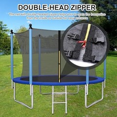 Trampoline Safety Net 6FT 8FT 10FT 12FT 14FT 15FT 16FT Round 12FT-8Poles Black