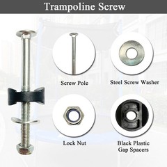 12 PCS Long Trampoline Screws and Bolts, Trampoline Bolts and Nuts, Trampolin…