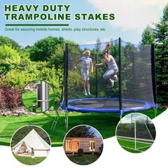 17” Heavy-Duty Ground Anchor, 6 Pcs Multi-Purpose Trampoline Stakes,Mobile H…