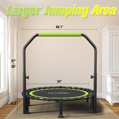 Foldable Mini Trampoline, 40″/48″ Rebounder Trampoline for Adults & Kids, 450Lbs