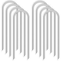 Heavy Duty Trampoline Stakes, High Wind Anchors, Galvanized Steel, U-Shaped Set