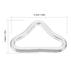 40Pcs Durable Steel Triangle Ring Buckles for Trampoline and Bag Strap Use
