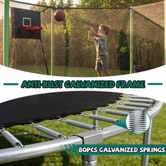 14FT Trampoline ,Sports Fitness Trampolines with Enclosure Net, Recreational