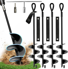 MIXC 18 Inch Heavy Duty Ground Anchors Screw in, 4 Pack Spiral Trampoline Stakes