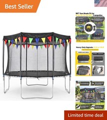 Fun and Functional 2026 Trampoline Shade Cover with Elastic Cord – Fits 8-16FT