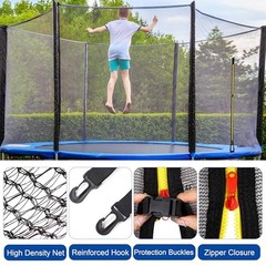 Trampoline Net Replacement with Sprinkler 14Ft Safety Enclosure Net Weather