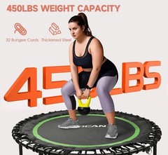 40” Mini Rebounder Trampoline for Adults Handle Bar Quiet & Stable EXCELLENT