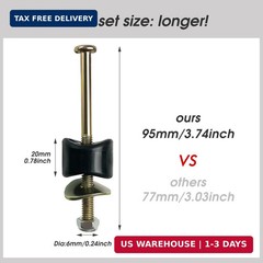 12 PCS Long Trampoline Screws and Bolts, Trampoline Bolts and Nuts, Trampoline E