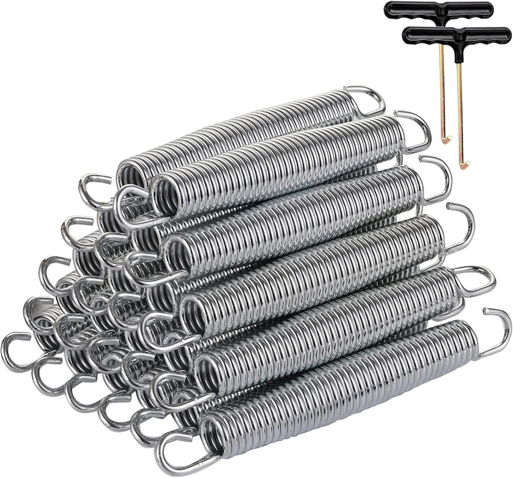 7 Inch Trampoline Springs 20 Pack Stainless Steel Rust Resistant T Hooks