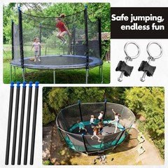 10 Sets Universal Trampoline Replacement Enclosure Poles Fit 8-16 Ft Straight