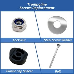 12 Pcs Trampoline Screws and Bolts, M6 X 80mm Trampoline Screws Replacement for