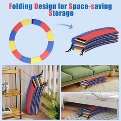 15FT Trampoline Spring Cover Universal Trampoline Replacement Pad w/Split Design