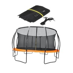Trampoline Safety Net Replacement, with Zippers and 12 FT – 8 poles Black