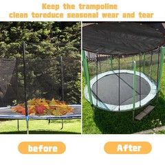 Black Round 12FT Trampoline Cover – 90% Sunblock Shade with Hooks
