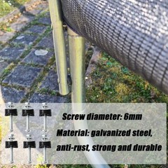 Trampoline Accessories Galvanized Iron Screws Long 6mm Pack for Large