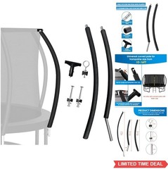 Trampoline Curved Pole Replacement Universal 10-16ft Frame with T Connector