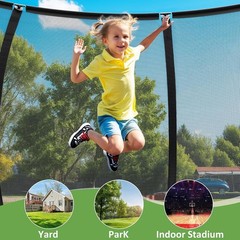 Trampoline Outdoor 10 FT Trampolines W/ Enclosure Net & Ladder，Round