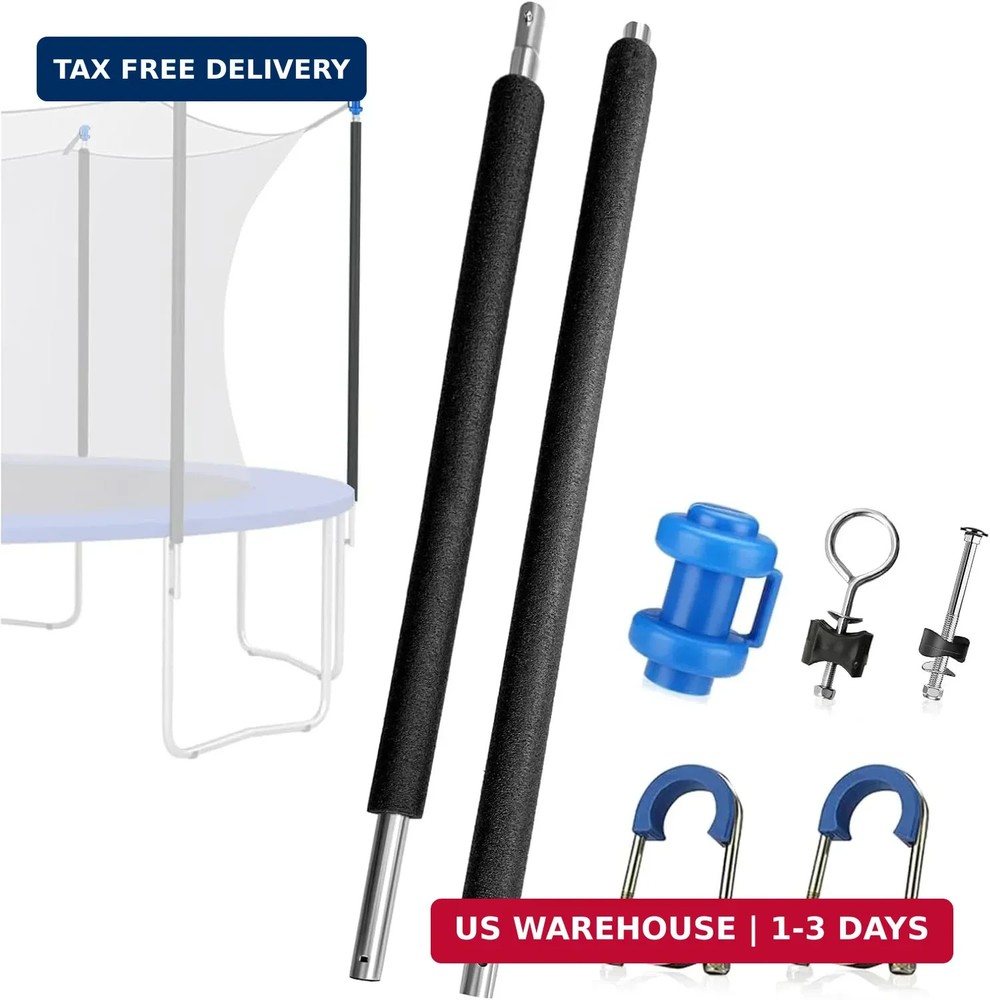 1 Set Universal Trampoline Replacement Pole Set – Straight Upper & Lower Enclosu