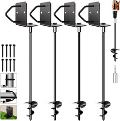4 Pack 27 Inch Ground Anchors Heavy Duty Screw In Stakes Shed Trampoline Kit