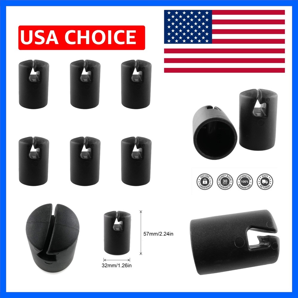 6pcs 1.26″ Black Trampoline Fiber Protective Cover Trampoline Enclosure Pole …