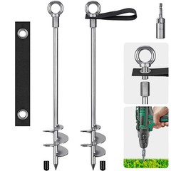 Fully Welded Ground Trampoline Anchors, 30” Spiral Mobile Home Anchors, 2pcs…