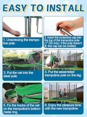 Trampoline – Replacement Enclosure Safety for Straight 12ft – 8 Poles Net