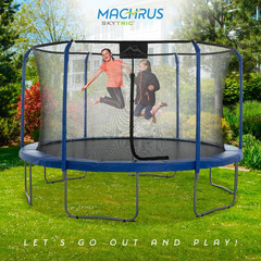 Skytric 11FT round Trampoline with Top-Ring Flex Frame Safety Enclosure – Kids,