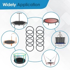 10 PCS Trampoline Elastic Rope High Jump Bungee Cord Aluminum Buckle Black