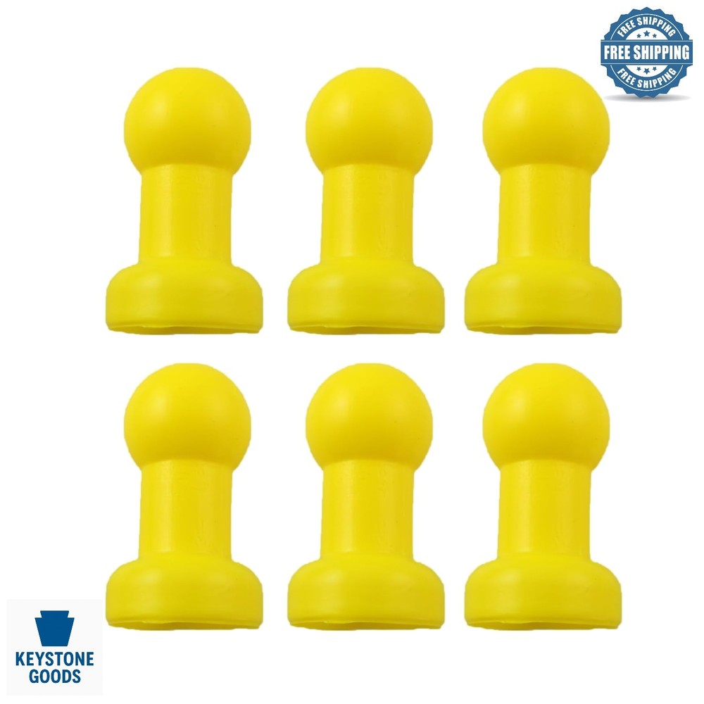 6 Pack Yellow Plastic Trampoline Pole Caps for Safety & Protection