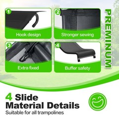 Universal Trampoline Slide for 10FT-16FT, Outdoor Fun Accessory, Safe Kids Climb
