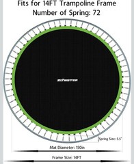 Zoomster Replacement Jumping Mat, Fits 14 ft Round Trampoline Frame with 72 V