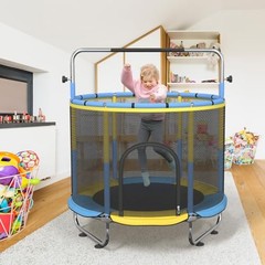 60″ Trampoline for Kids, 5FT Mini Indoor and Outdoor Toddler Yellow&Blue
