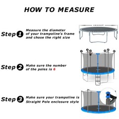Trampoline Enclosure Net for 12Ft Round Trampoline with 6 Straight Poles